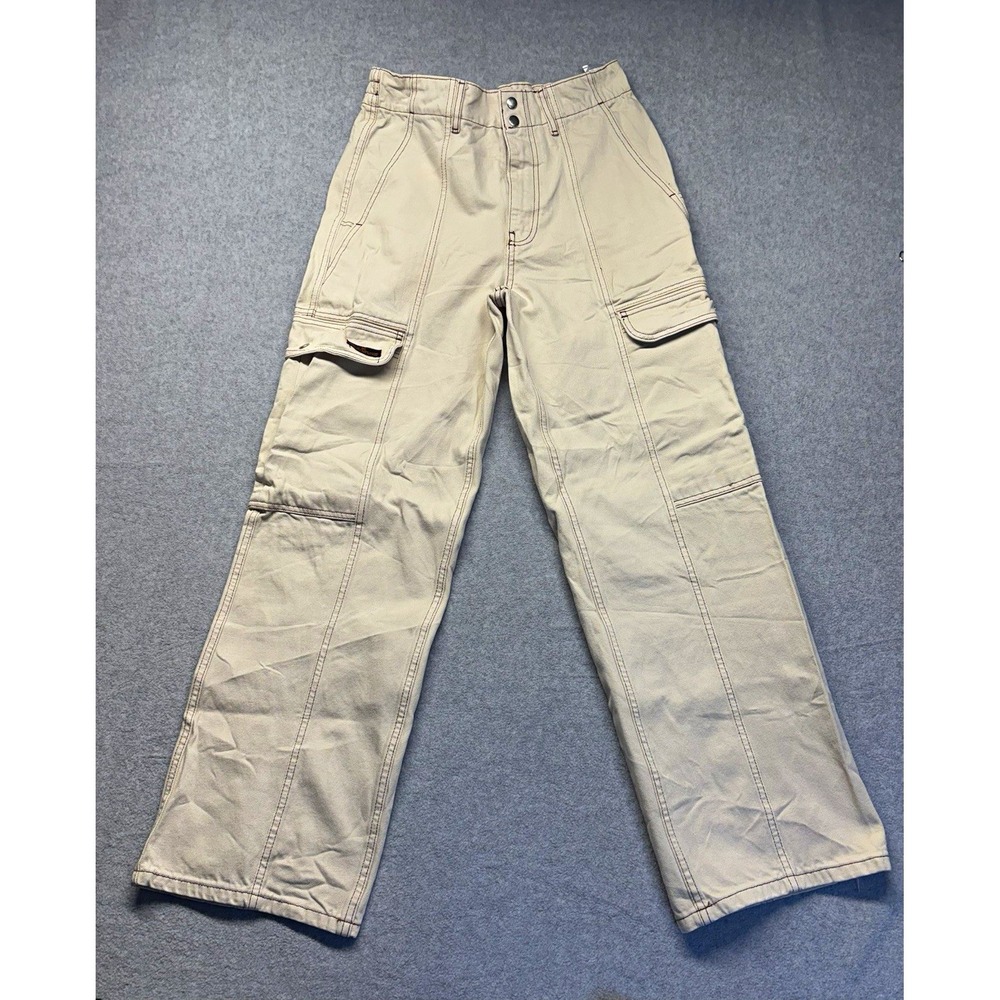 BDG Men's Beige Cargo Pants Regular Fit Straight Leg Cotton Denim 29 Waist